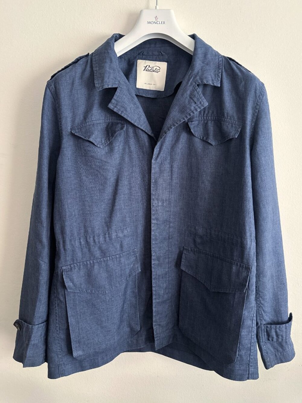 Valstar x Loro Piana Navy Linen/Wool/Silk M65 Field Jacket/ Overshirt - 42/Large